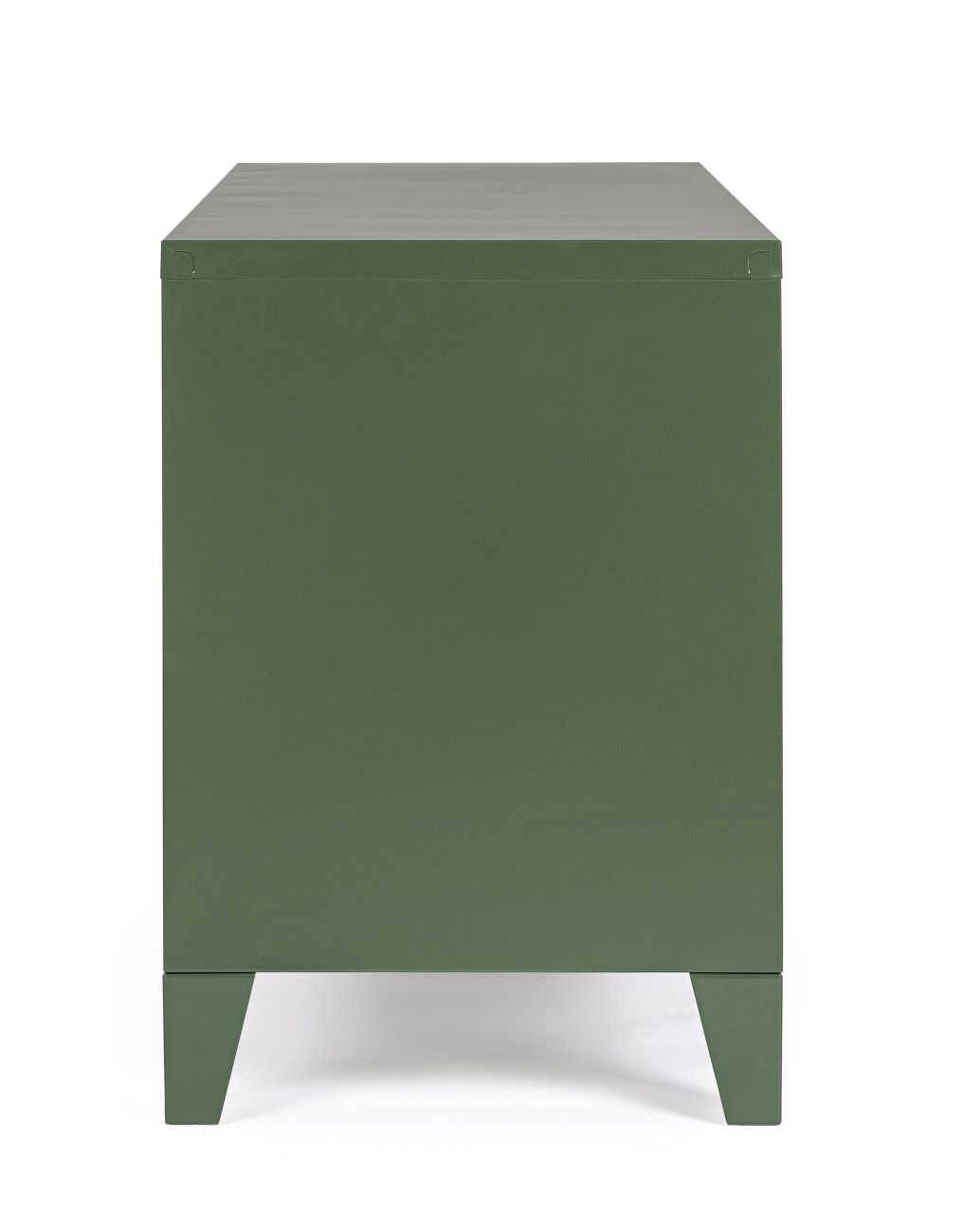 Das TV Board Cambridge überzeugt mit seinem modernen Stil. Gefertigt wurde es aus Metall, welches einen grünen Farbton besitzt. Das Gestell ist auch aus Metall und hat eine grüne Farbe. Das TV Board verfügt über zwei Türen und zwei Fächer.