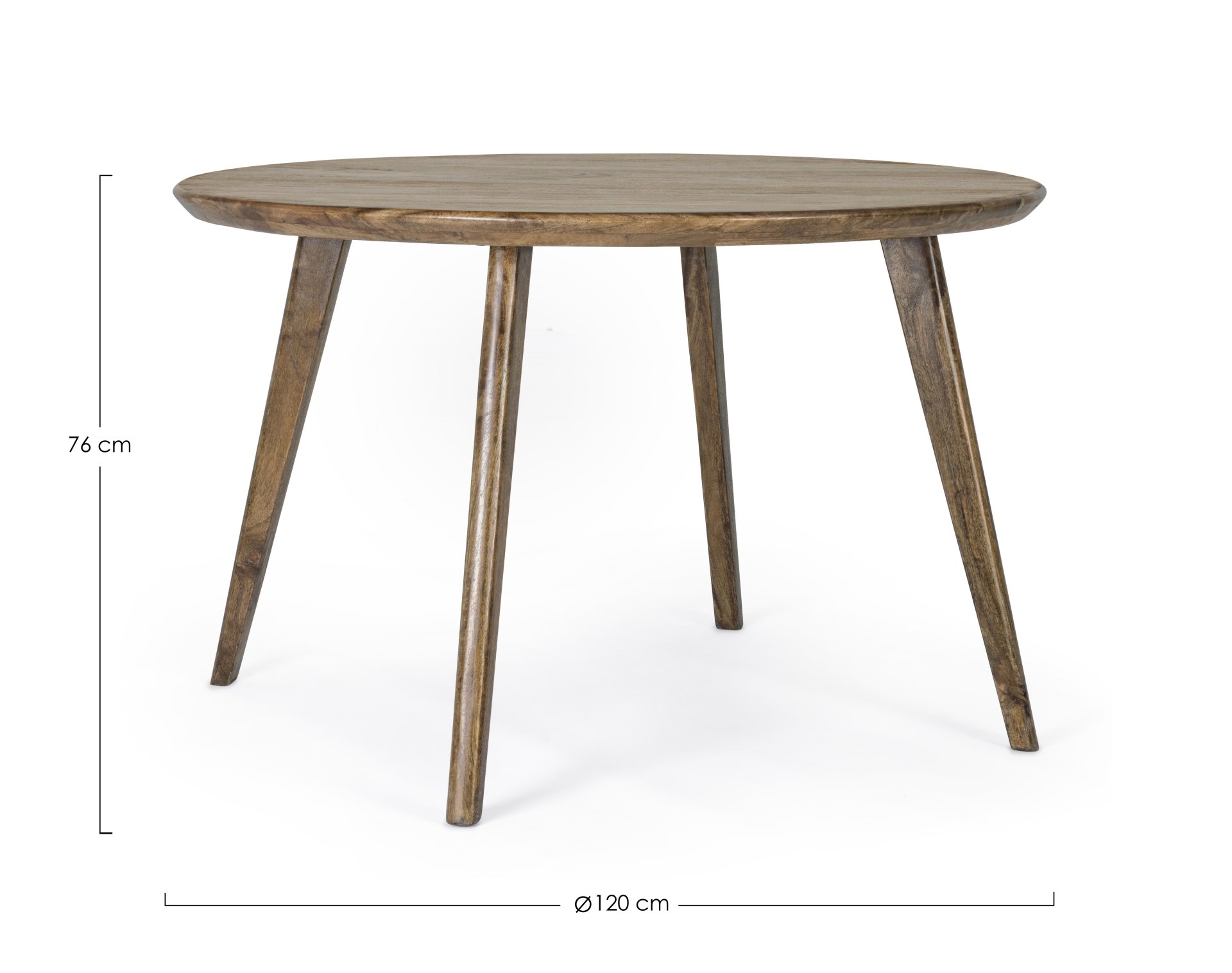 Der Esstisch Sylvester überzeugt mit seinem klassischem Design. Gefertigt wurde er aus Akazienholz, welches einen natürlichen Farbton besitzt. Das Gestell des Tisches ist auch aus Akazienholz. Der Tisch besitzt einen Durchmesser von 120 cm.