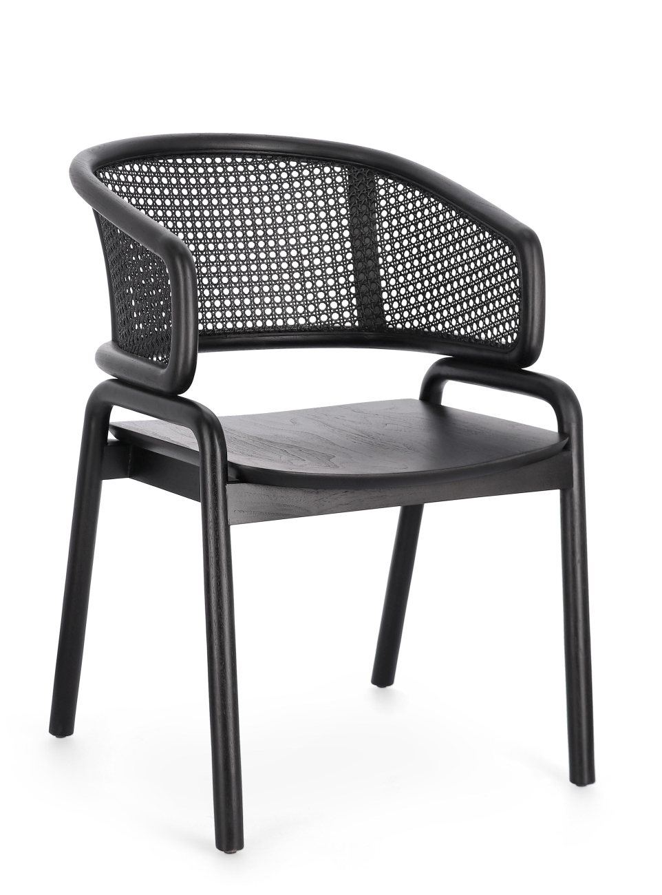 Der Esszimmerstuhl Keith überzeugt mit seinem modernen Stil. Gefertigt wurde er aus Teakholz, welcher einen schwarzen Farbton besitzt. Die Rückenlehne ist aus Rattan und hat eine schwarze Farbe. Der Stuhl besitzt eine Sitzhöhe von 44 cm.