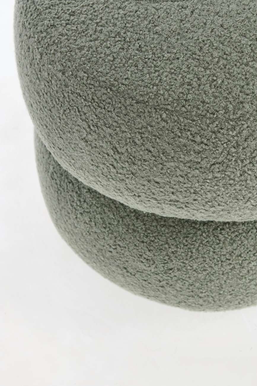 Hocker Gabby aus Boucle-Stoff, Grün