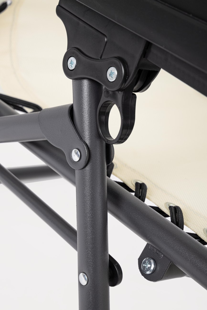 Liegestuhl Santana aus Metall, Creme