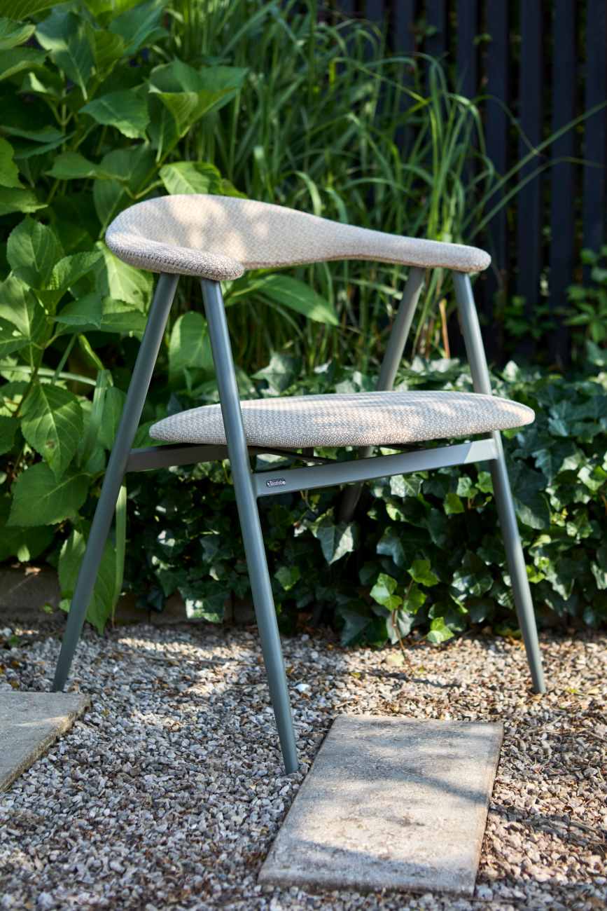 Gartenstuhl Boi mit Armlehne, Grün / Beige