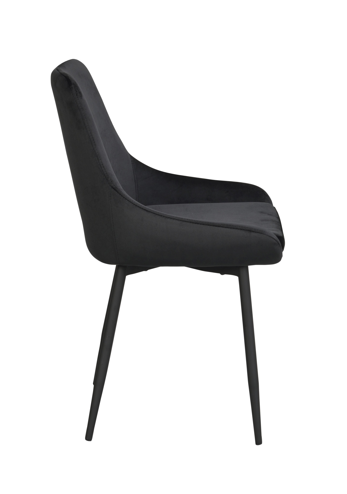 Stuhl Sierra Samt 2er Set, Schwarz – modernes Design trifft Komfort.