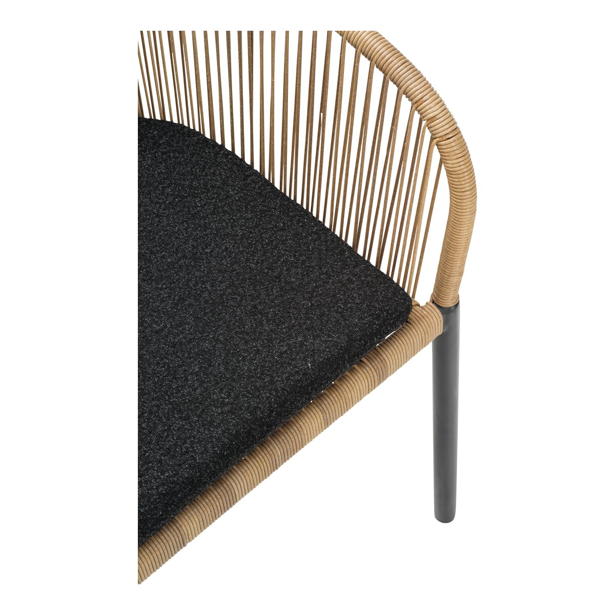 Gartenstuhl Delta mit Armlehnen - Polyrattan, Aluminium, inkl. Kissen, Anthrazit/Natur