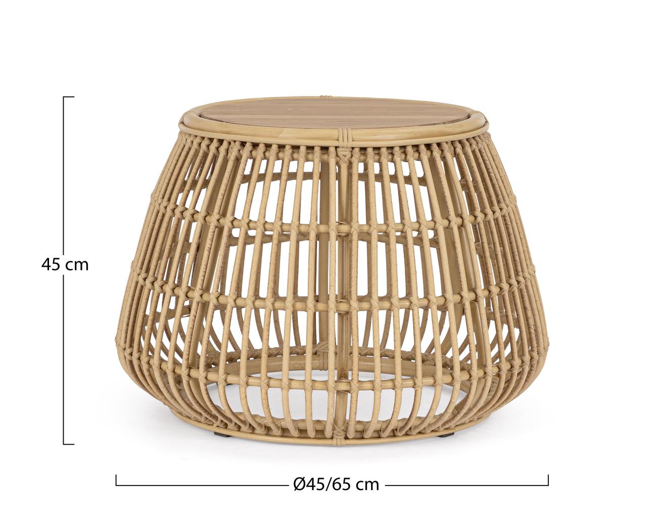 Gartencouchtisch Adelma Rattan-Optik, Natur