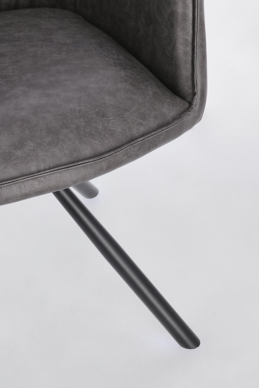 Esszimmerstuhl Breval 2er-Set aus Kunstleder, Grau