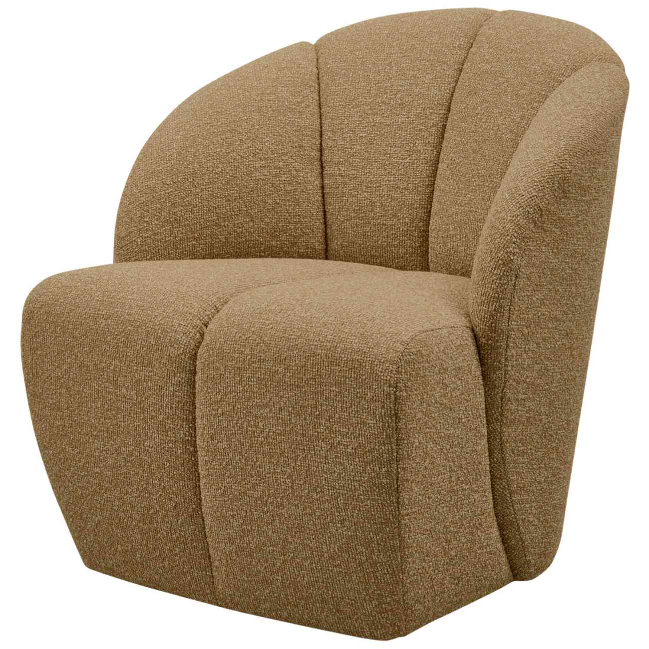 Drehsessel Mojo aus Boucle-Stoff, Gelb/Braun Drehsessel Mojo aus Boucle-Stoff, Gelb/Braun