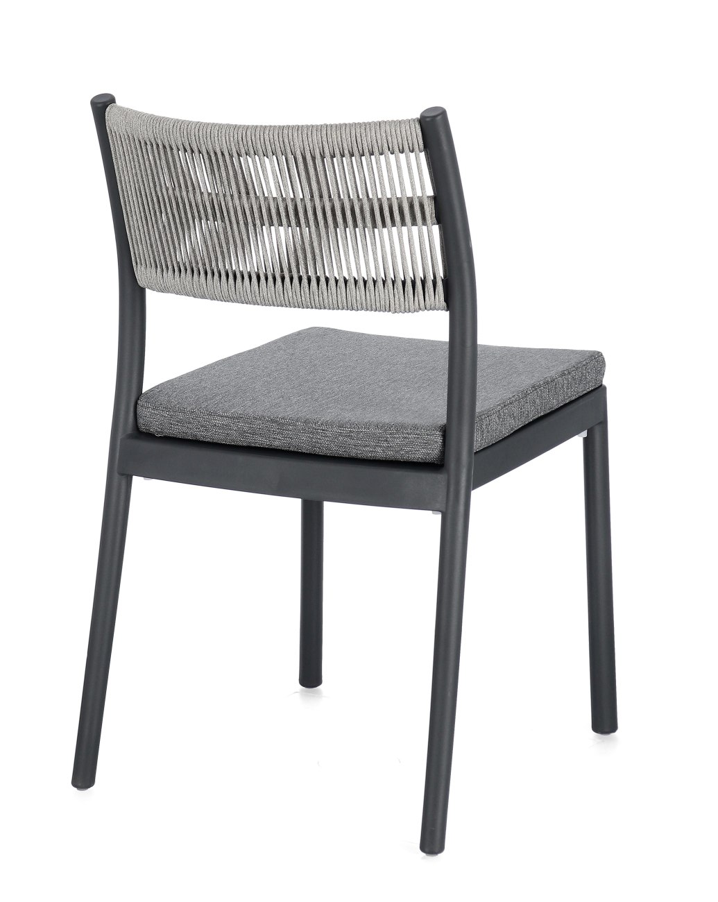 Gartenstuhl Alvin aus Metall, Anthrazit / Hellgrau