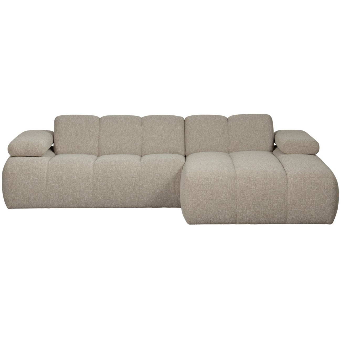 Chaiselongue Mojo aus Boucle-Stoff Rechts, Beige Chaiselongue Mojo aus Boucle-Stoff Rechts, Beige