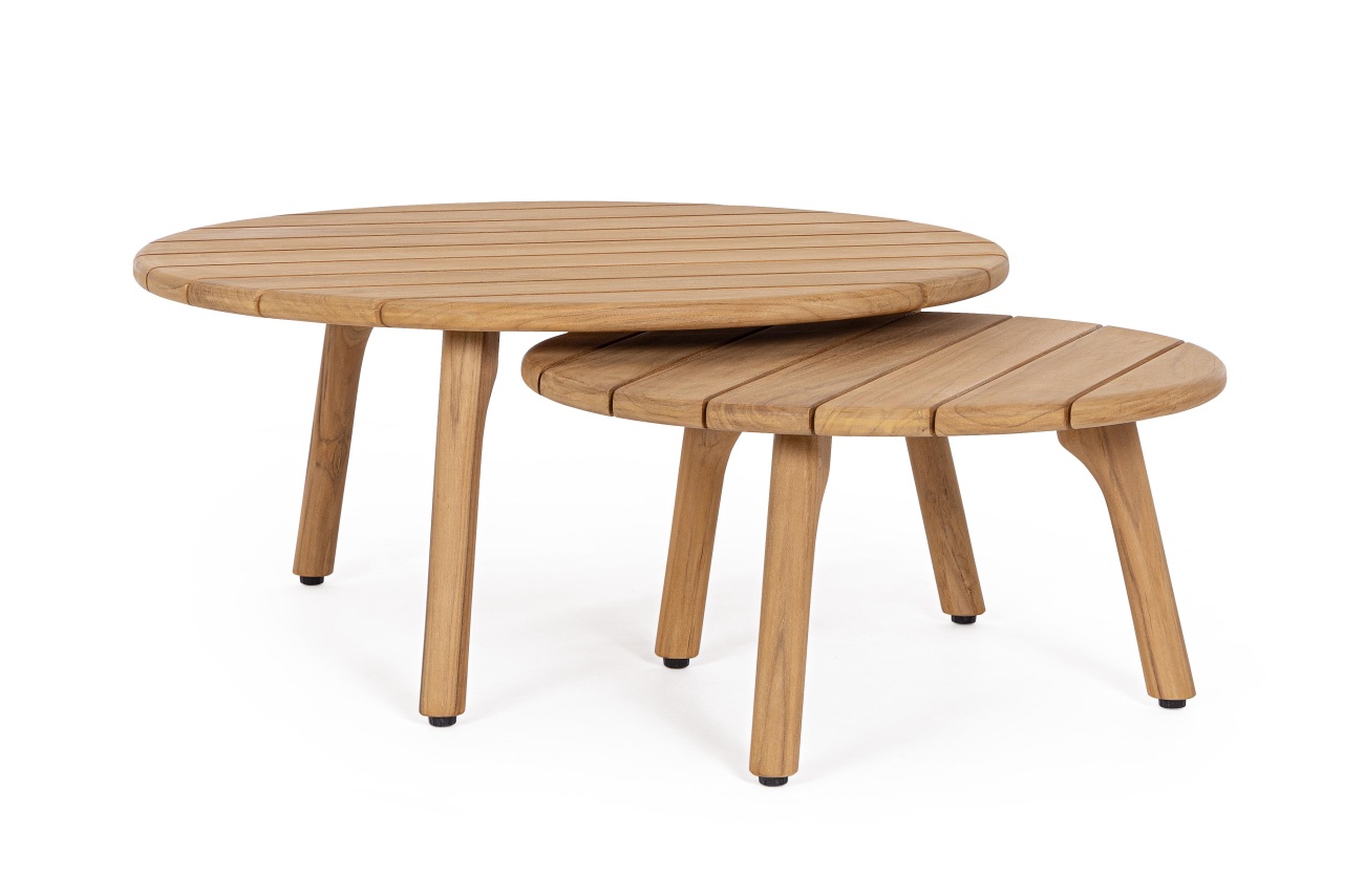 Gartencouchtisch Garita 2er-Set aus Teakholz, Natur