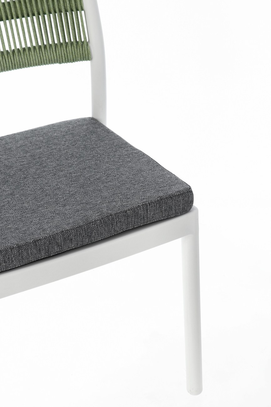 Gartenstuhl Alvin aus Metall, Weiß / Grün