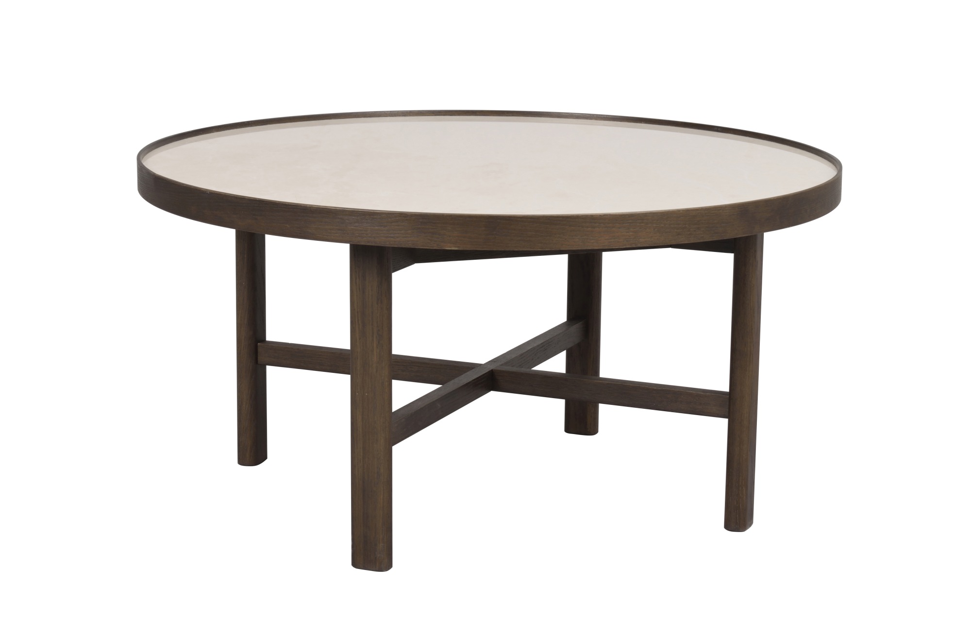 Design trifft Funktion: Couchtisch Marsden Rund 90cm, Braun. Couchtisch Marsden Rund 90cm, Braun