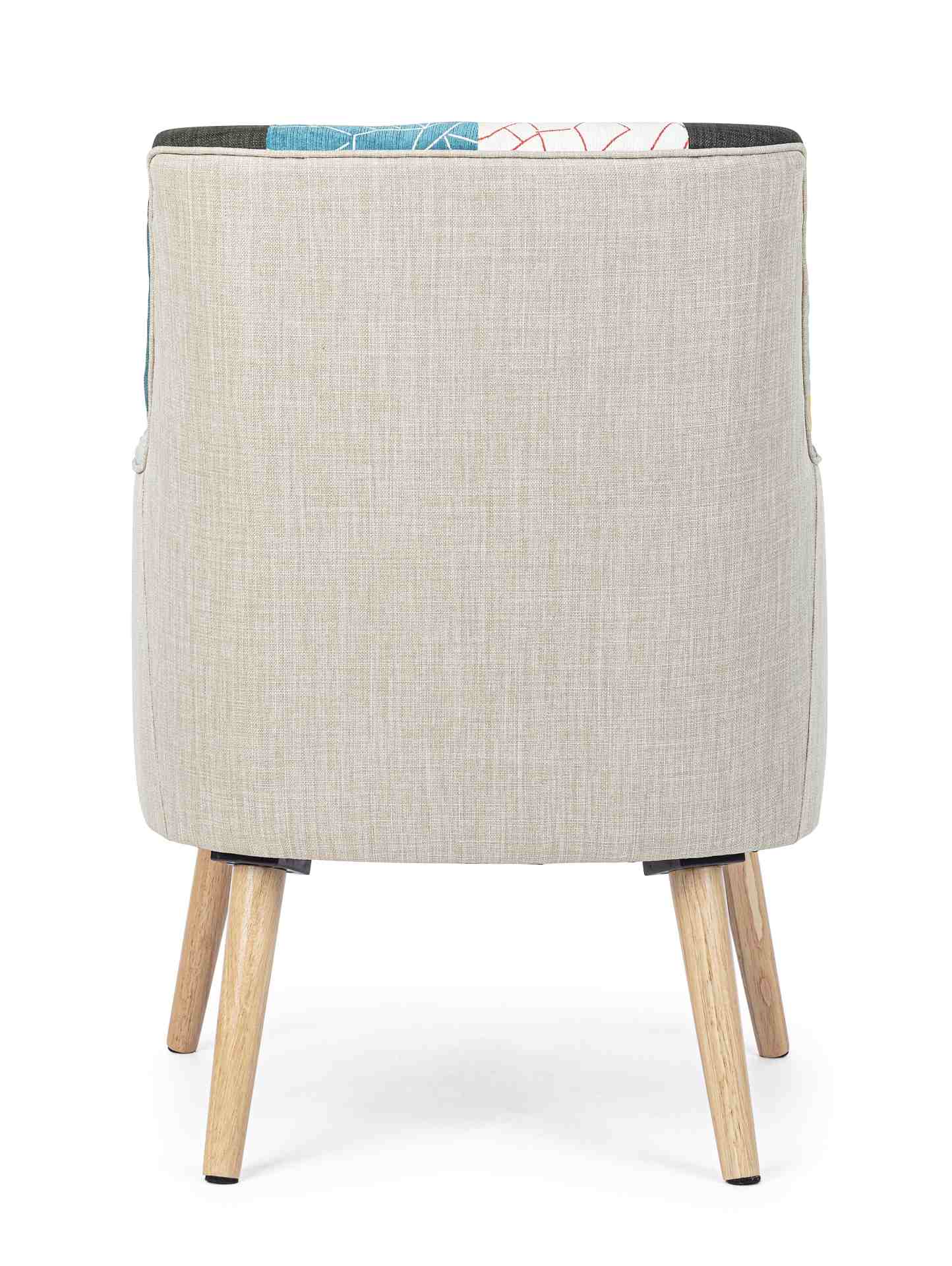 Der Sessel Galatea überzeugt mit seinem klassischen Design. Gefertigt wurde er aus Stoff, welcher einen mehrfarbigen Farbton besitzt. Das Gestell ist aus Kautschukholz und hat eine natürliche Farbe. Der Sessel besitzt eine Sitzhöhe von 43 cm. Die Breite b