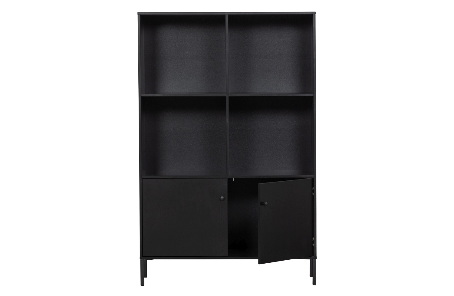 Schrank Xam Offen aus Kiefernholz, Schwarz