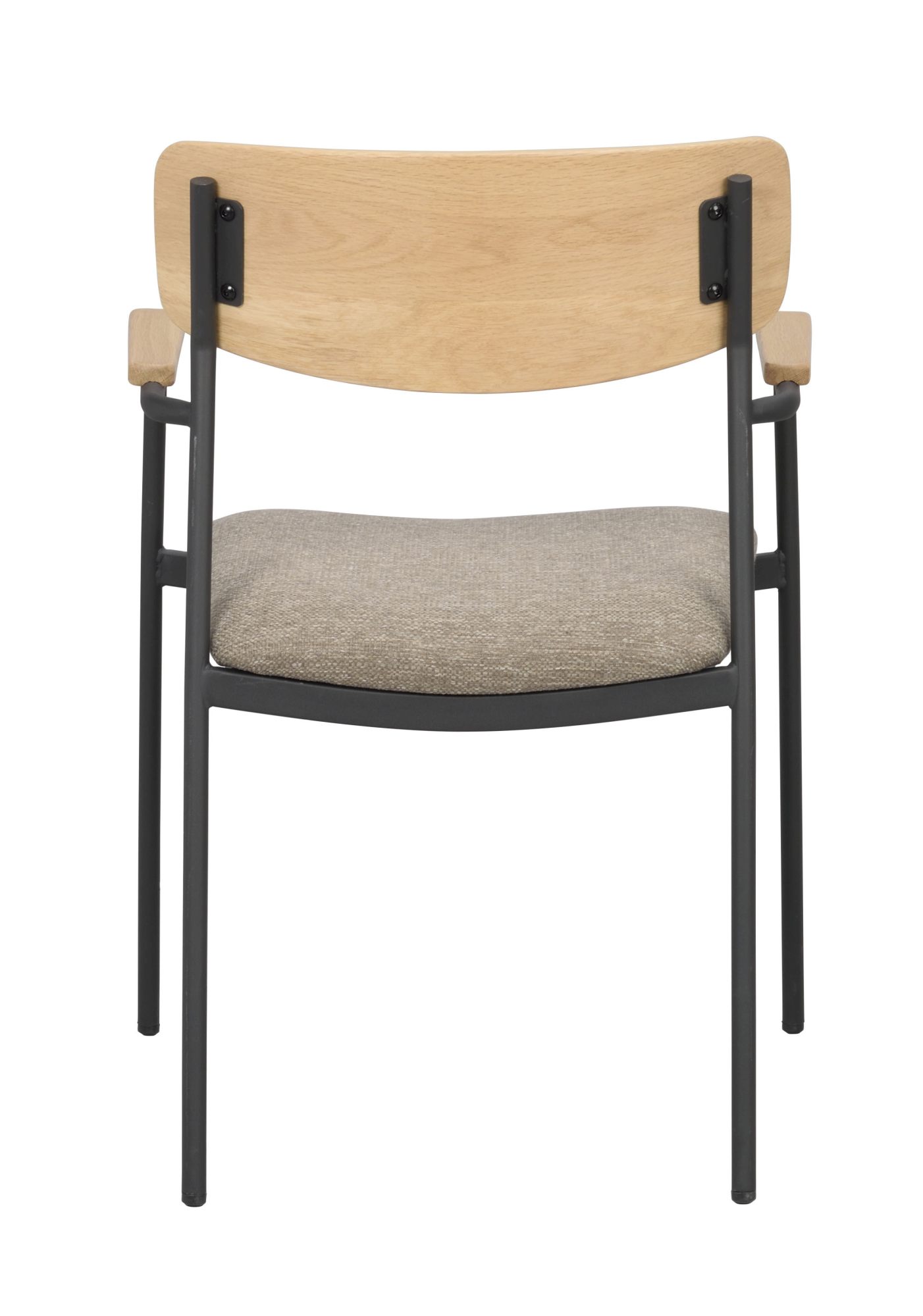 Stuhl Maymont 2er Set mit Armlehnen, Eiche / Dunkelbeige passt perfekt in stilvolle Wohnräume.