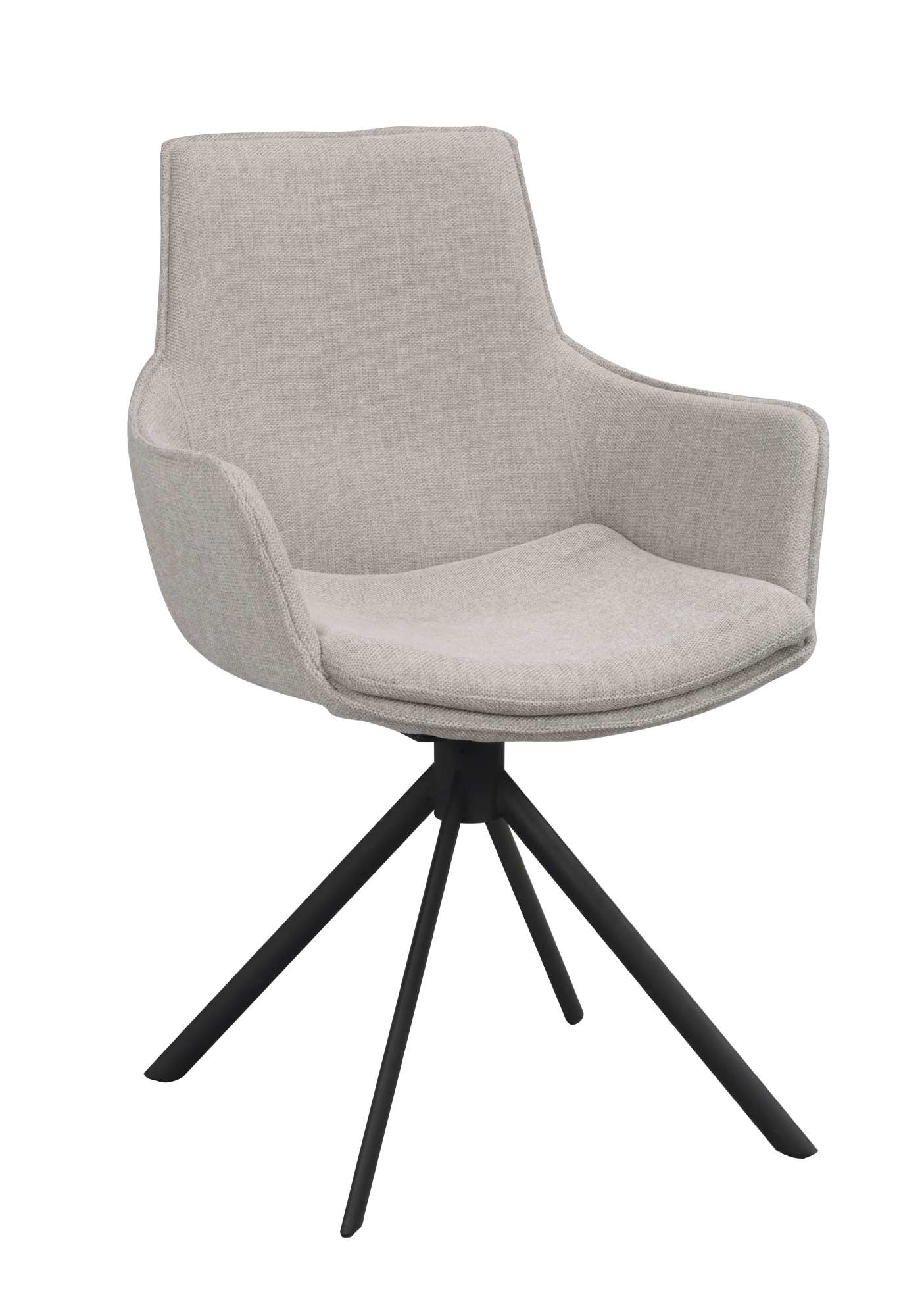 Komfortabel & schön – Stuhl Lowell 2er Set Drehgestell mit Armlehnen, Stoff Grau. Stuhl Lowell 2er Set Drehgestell mit Armlehnen, Stoff Grau