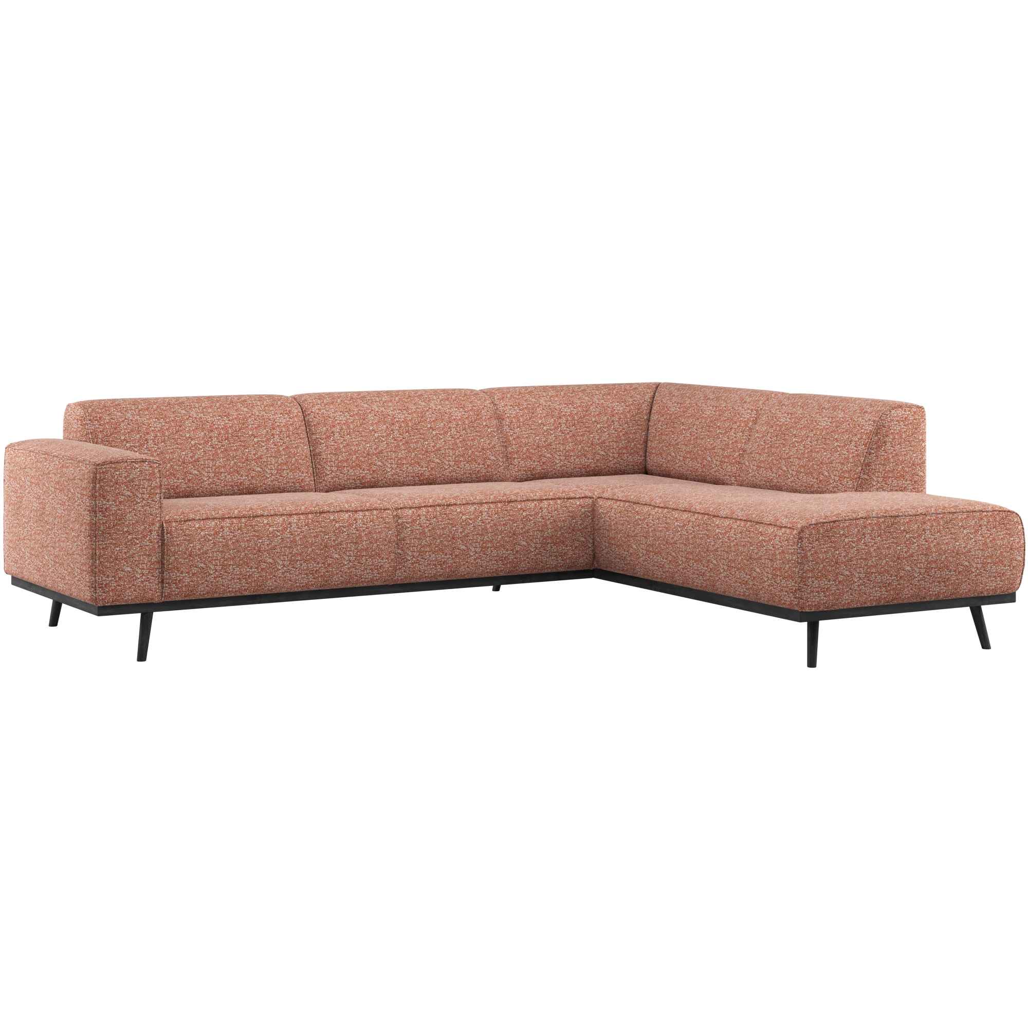 Ecksofa Statement Rechts - Melange-Stoff, Terra