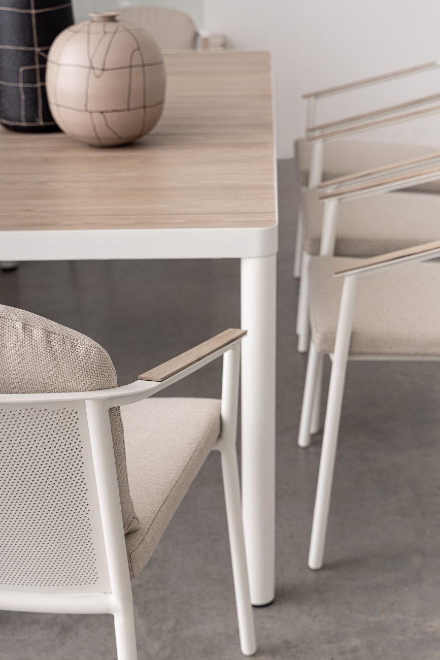 Garten-Set Ulises, Esstisch & Stühle aus Aluminium