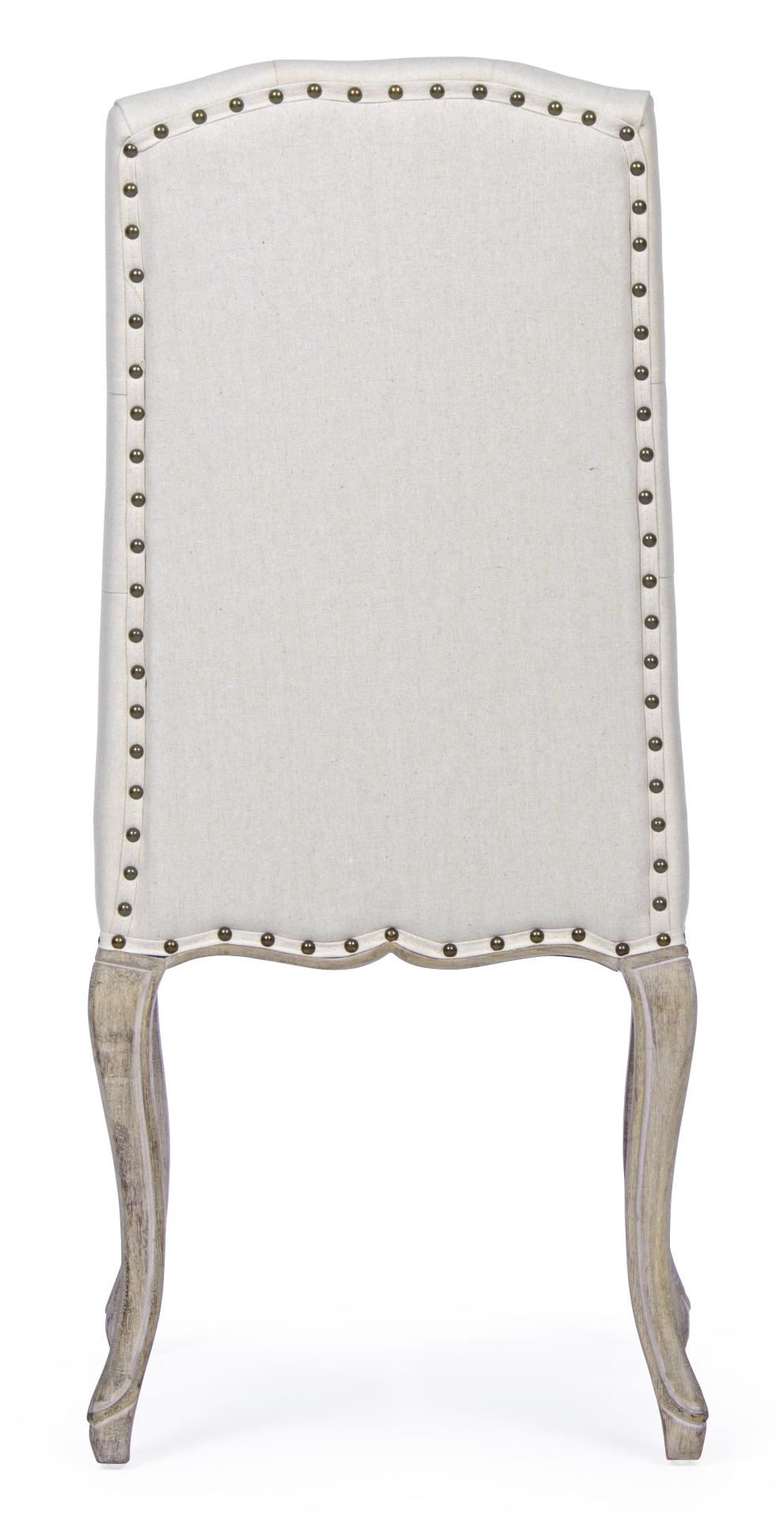 Der Esszimmerstuhl Diva überzeugt mit seinem klassischem Design. Gefertigt wurde der Stuhl aus einem Stoff-Bezug welcher aus einem Mix aus Baumwolle und Leinen ist, dieser hat einen weißen Farbton. Das Gestell ist aus Holz und ist natürlich gehalten. Die 