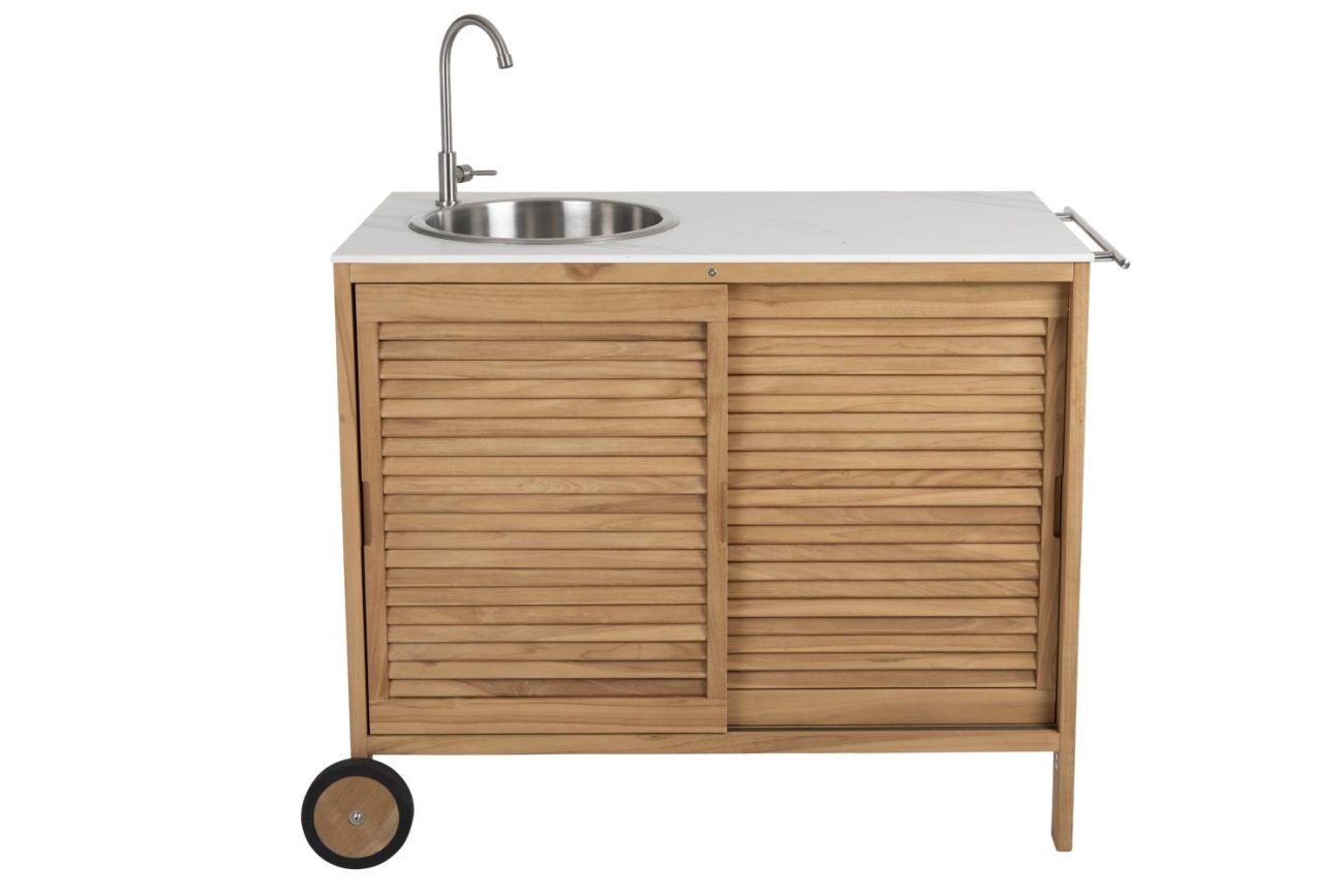 Gartenküche Figalia mit Waschbecken, Weiß Gartenküche Figalia mit Waschbecken, Weiß