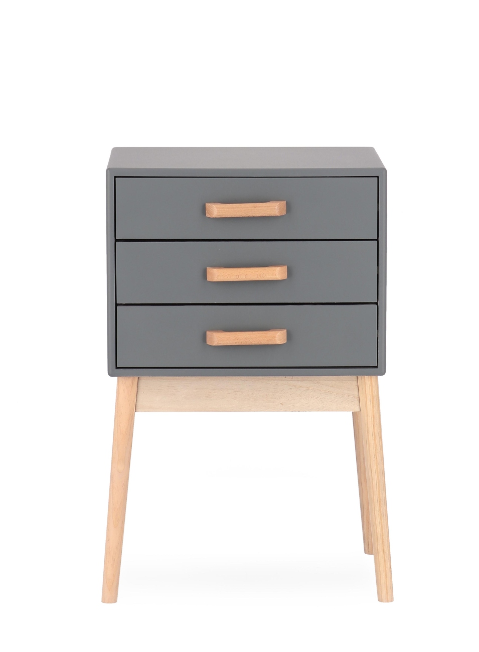 Kommode Ordinary aus Kiefernholz Grau, 3 Schubladen