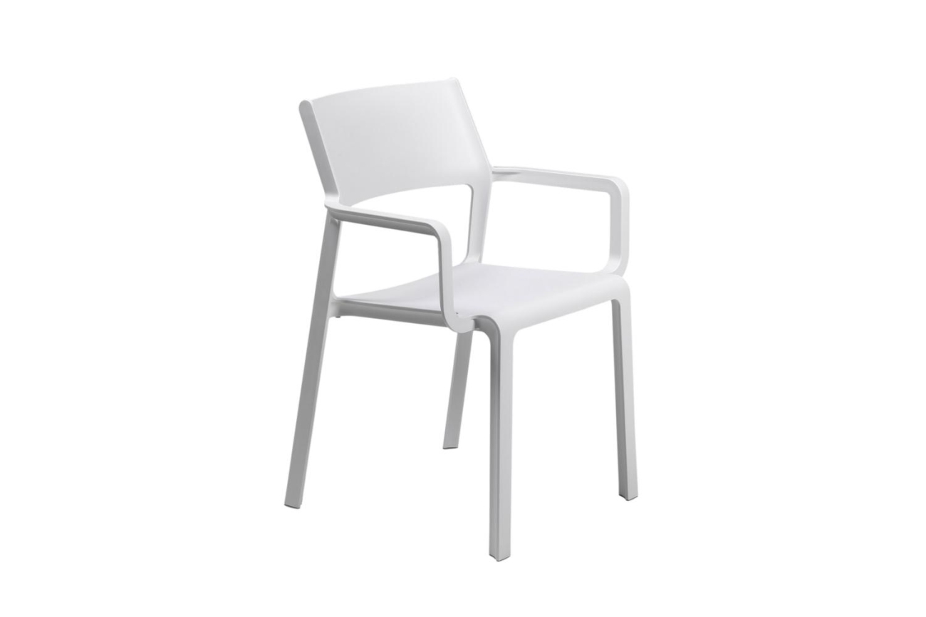Der Gartenstuhl Trill überzeugt mit seinem modernen Design. Gefertigt wurde er aus Kunststoff, welches einen weißen Farbton besitzt. Das Gestell ist auch aus Kunststoff und hat eine weiße Farbe. Die Sitzhöhe des Stuhls beträgt 47 cm.