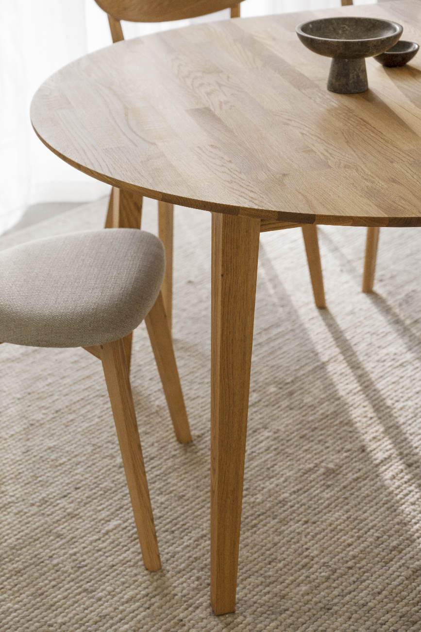 Esstisch Filippa Rund mit Auszug, 120/165cm, Eiche Natur
