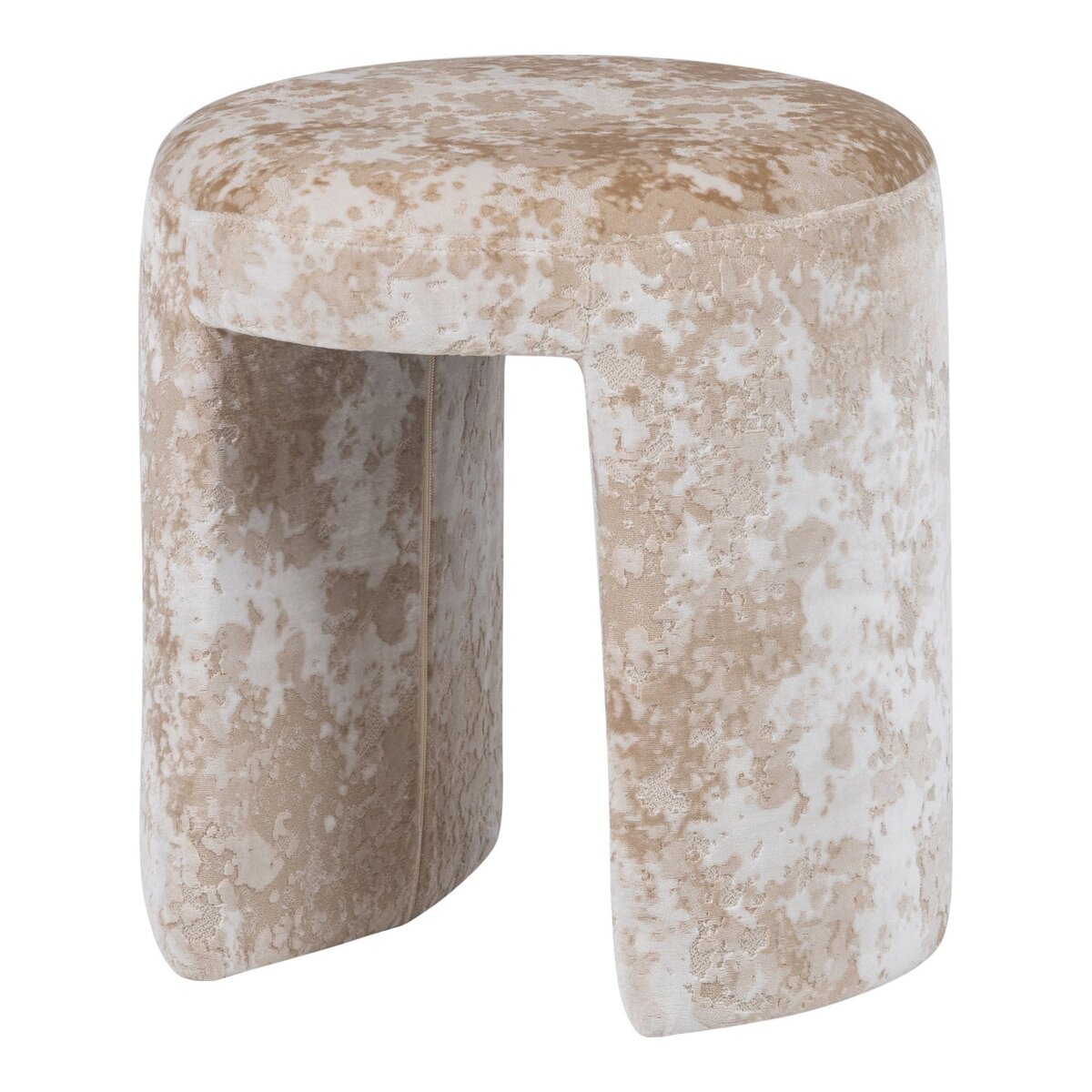 Polsterhocker Charlie - Strukturstoff Beige