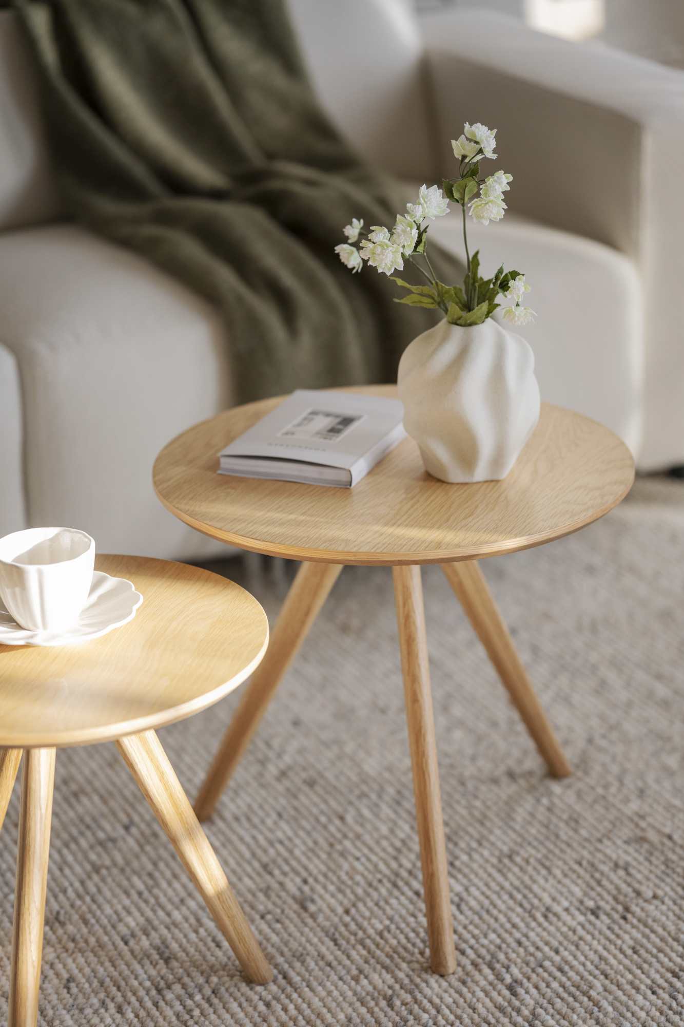 Beistelltisch Yumi 2er-Set, Natur – modernes Design trifft Komfort.