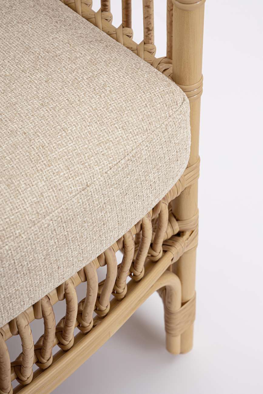 Gartensofa Adelma Ratten-Optik, Natur