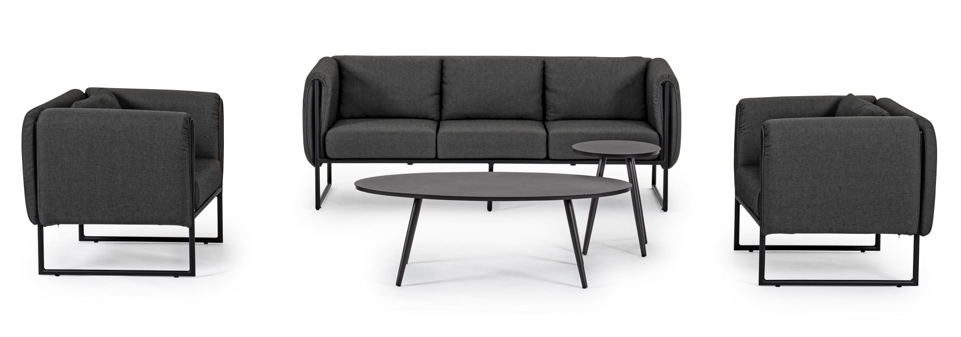 Couchtisch Space aus Aluminium 119 cm, Schwarz