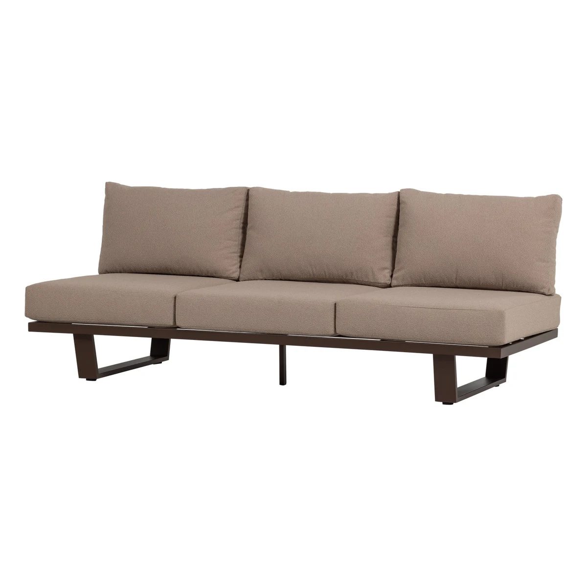 3-Sitzer Gartensofa Bear - Aluminium Braun, Olefin-Stoff