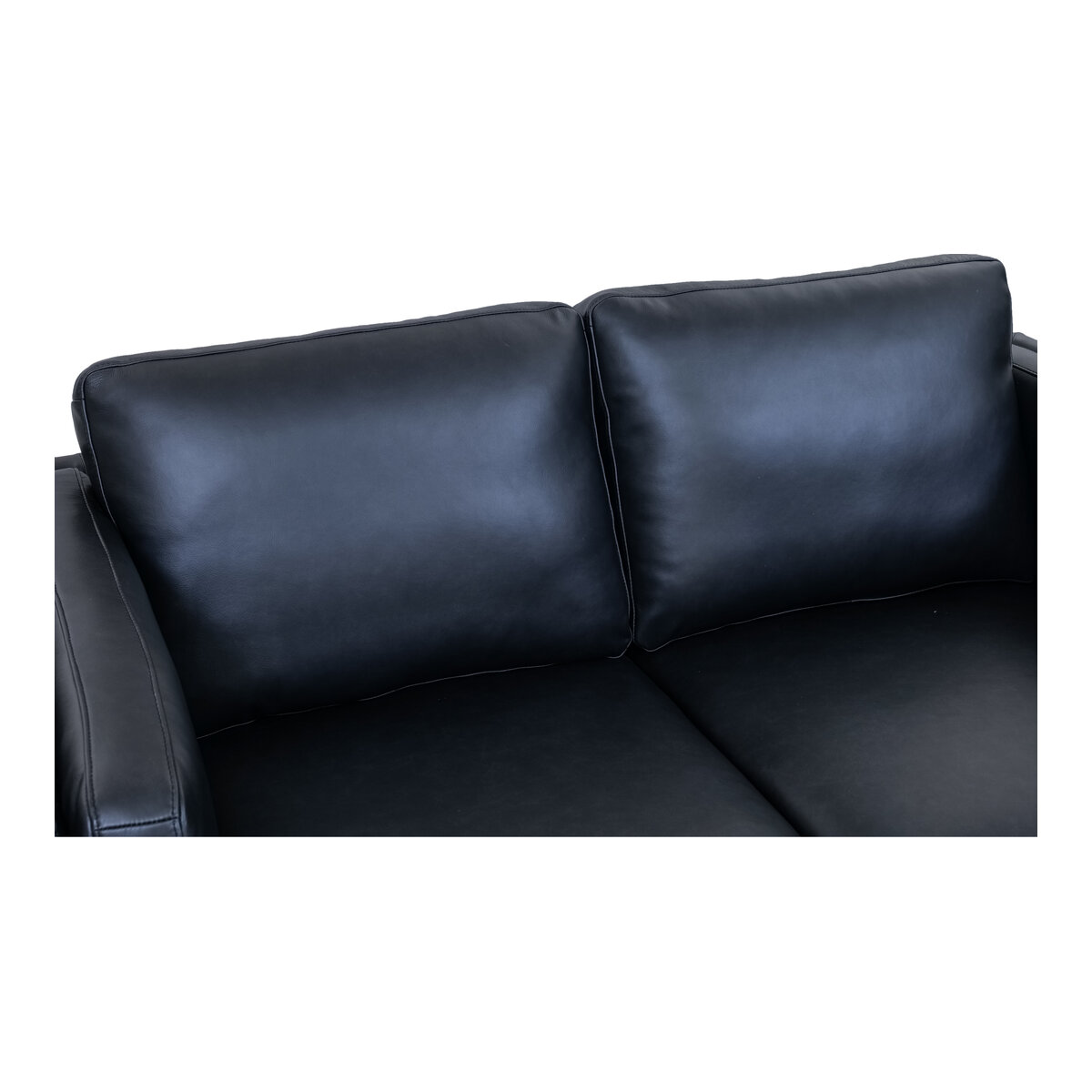 2-Sitzer Sofa Aicena Leder Schwarz - Komfortsofa mit Taschenfederkern & Metall-Gestell