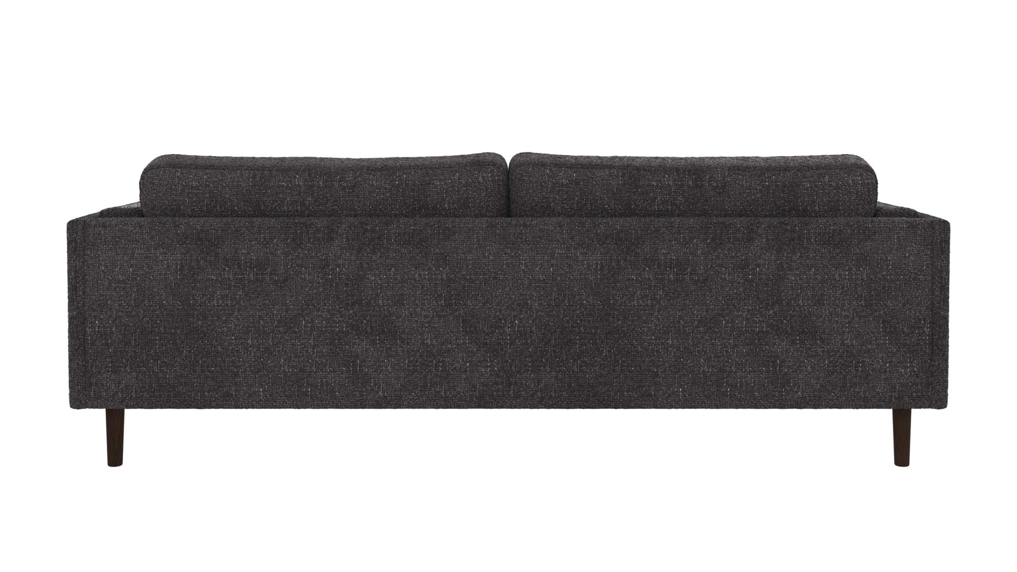 Sofa Braden 3-Sitzer, Beine Braun, Bezug Robin Dunkelgrau – stilvoller Blickfang für Ihr Zuhause.