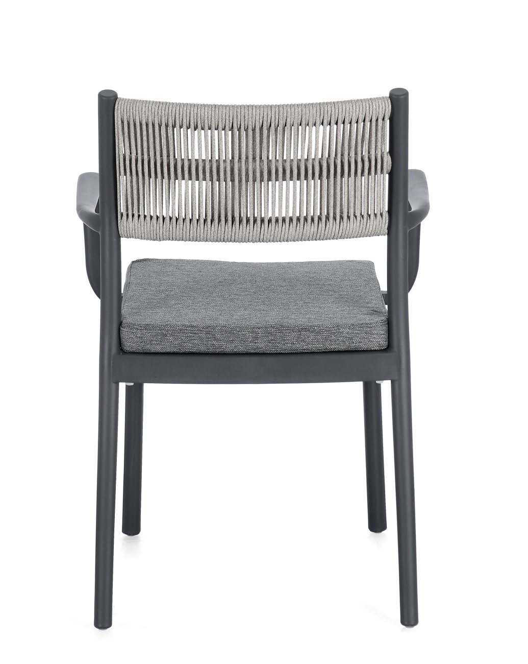 Gartenstuhl Alvin mit Armlehne, Anthrazit / Hellgrau