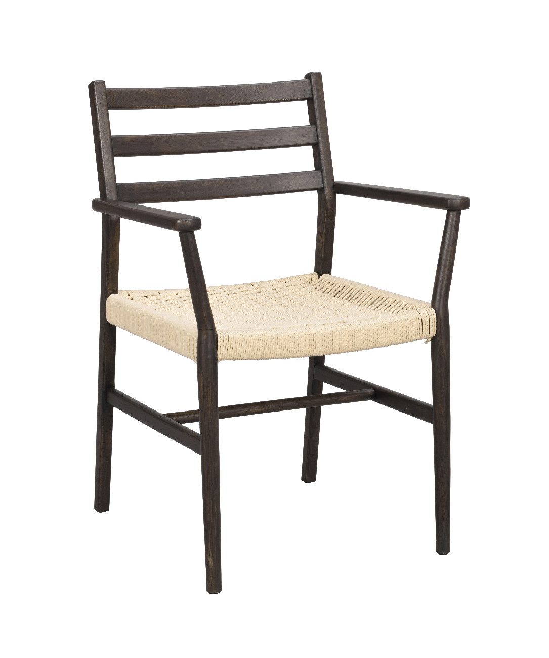 Stuhl Harlan mit Armlehne, Eiche Braun / Hellbeige