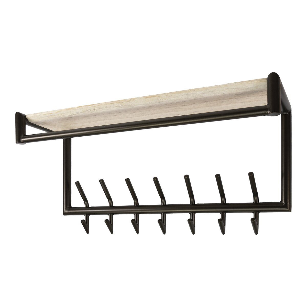 Garderobe Aret mit Kleiderstange, Hutablage und 7 Haken, 85 cm