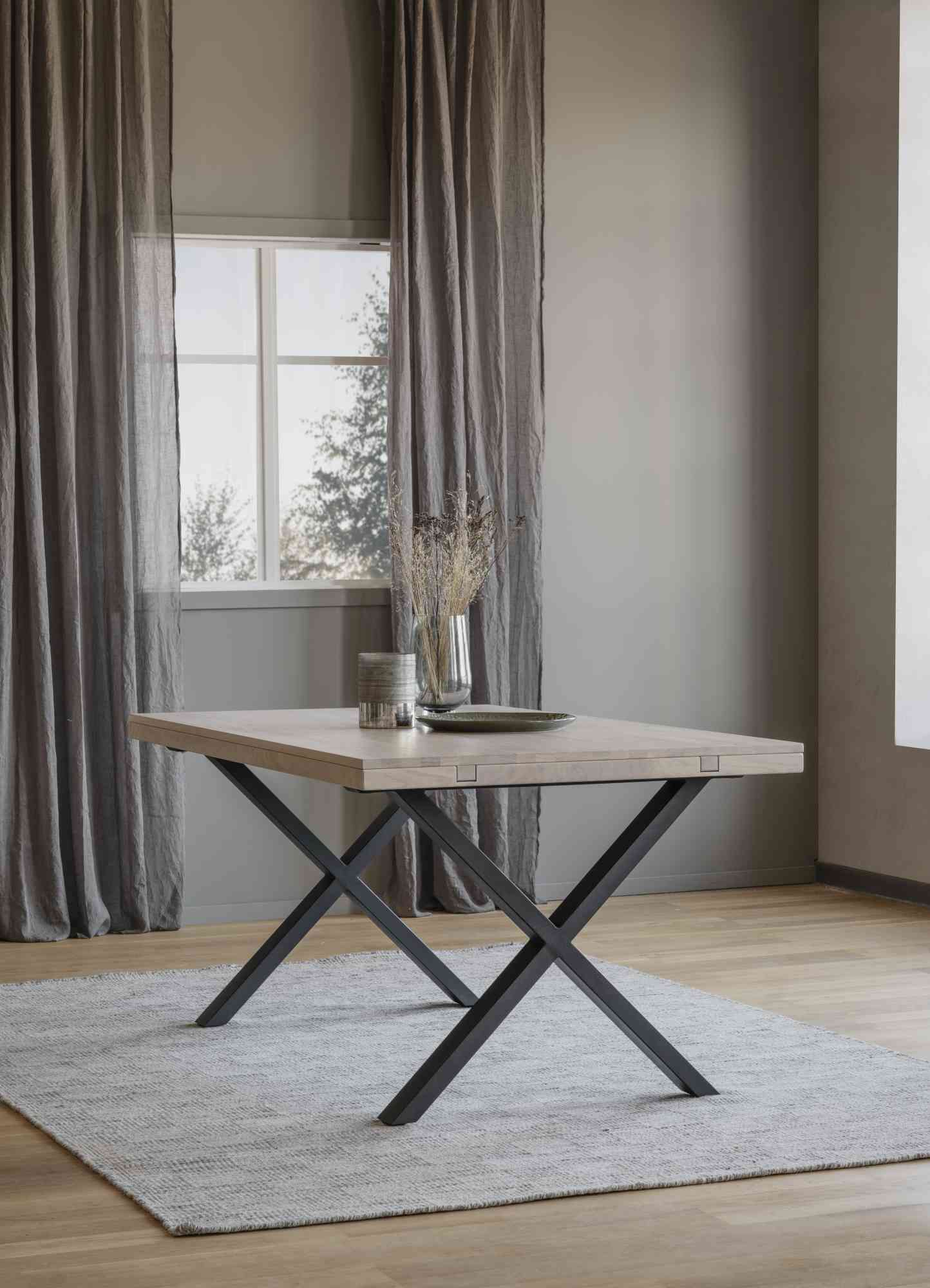 Machen Sie Ihr Zuhause komplett mit Esstisch Brooklyn, X-Gestell, 170cm, Whitewash.