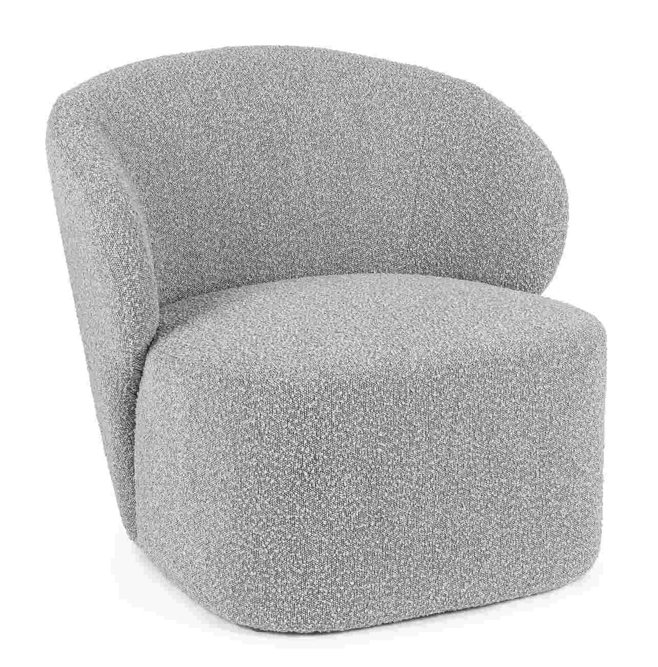 Sessel Babila aus Boucle-Stoff, Grau Sessel Babila aus Boucle-Stoff, Grau