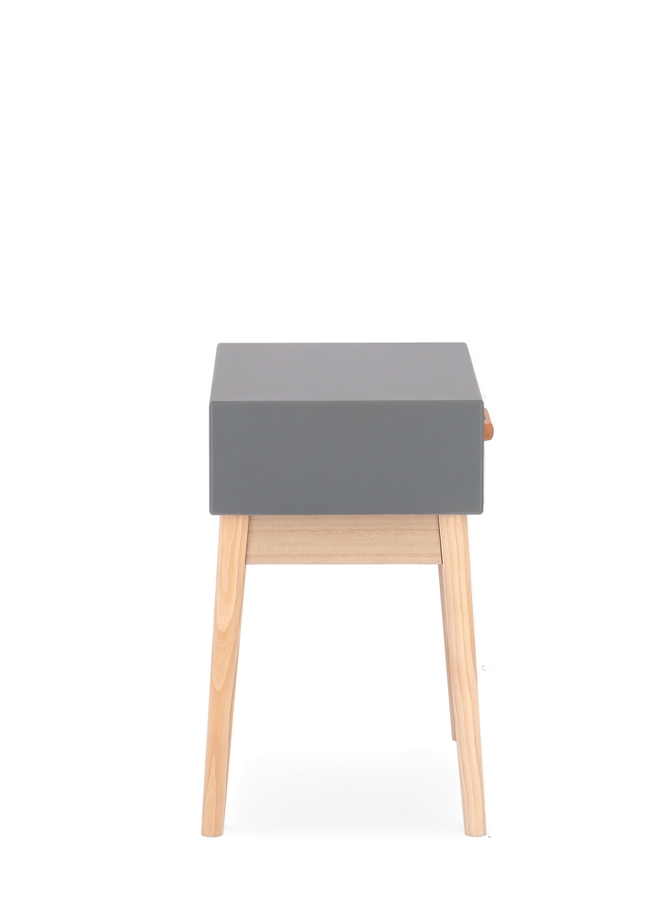 Nachttisch Ordinary aus Kiefernholz, Grau