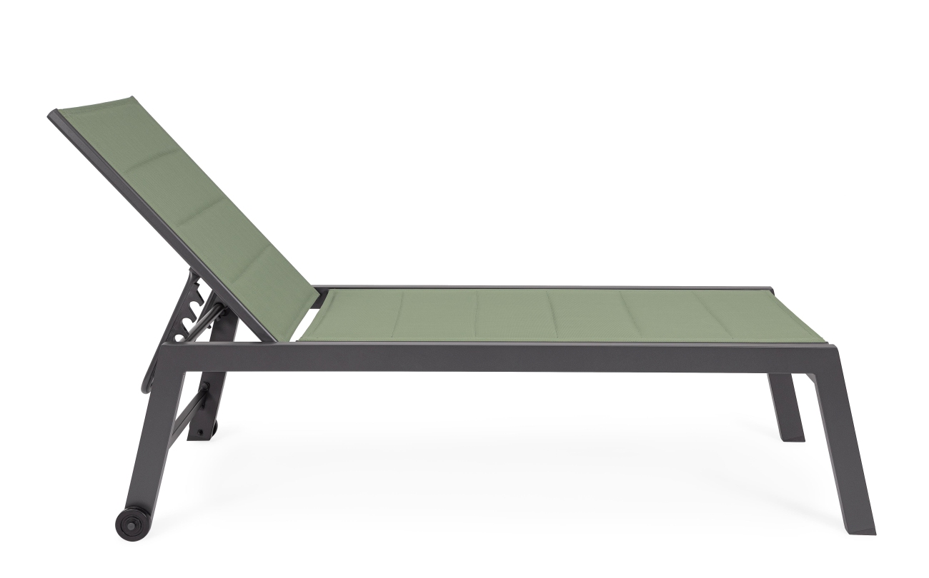 Gartenliege Hilde mit Rollen aus Aluminium, Grün