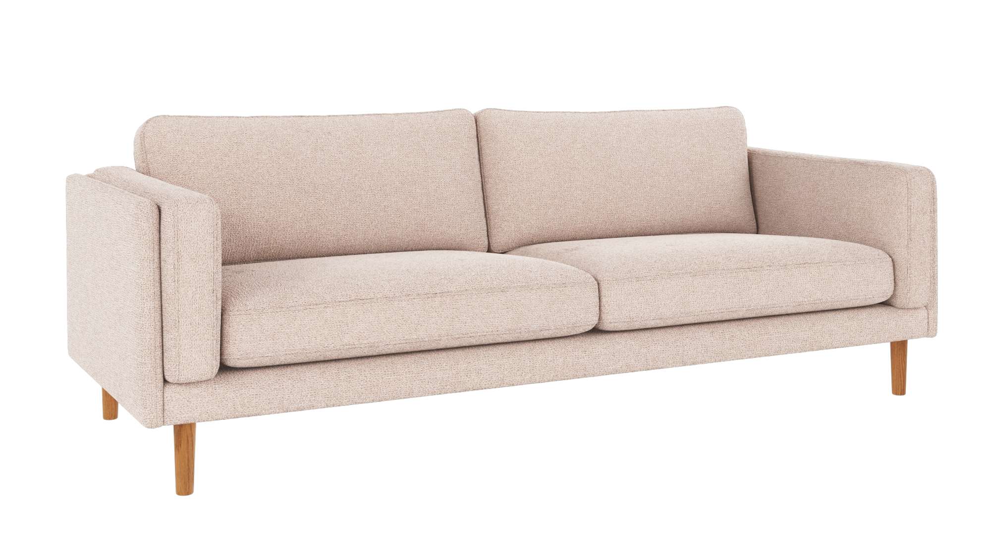 Sofa Braden 3-Sitzer, Beine Eiche, Bezug Max Hellbeige
