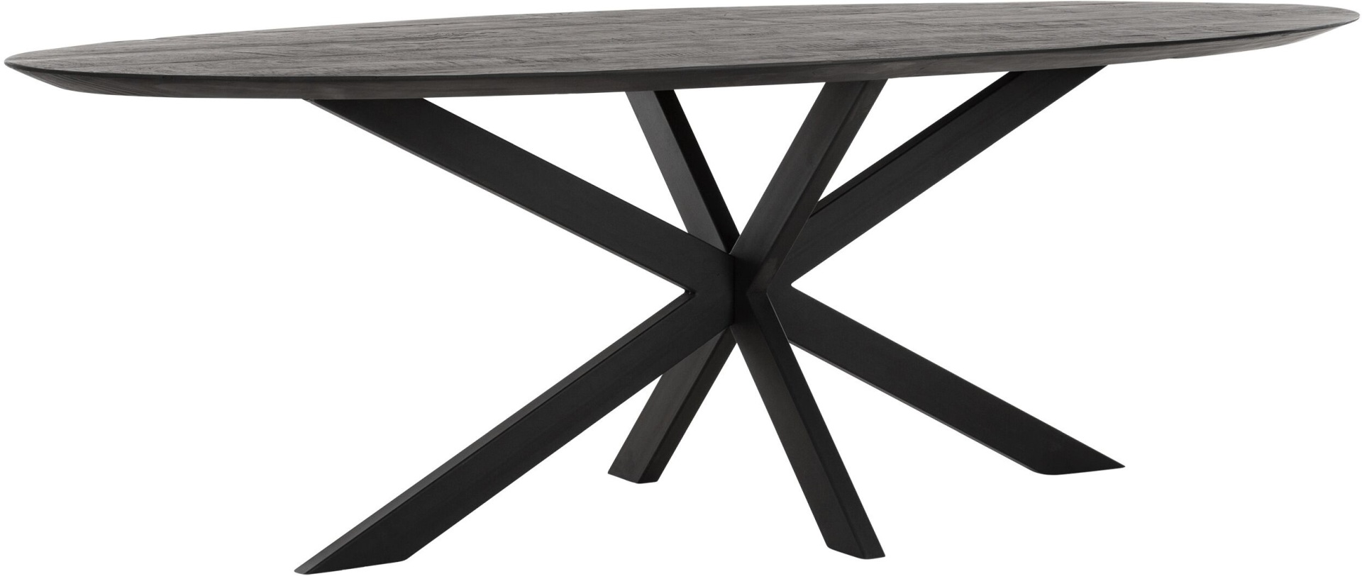 Der Esstisch Shapes überzeugt mit seinem modernem aber auch massivem Design. Gefertigt wurde der Tisch aus recyceltem Teakholz, welches einen schwarzen Farbton besitzt. Das Gestell ist aus Metall und ist Schwarz. Der Tisch hat eine Länge von 240 cm.