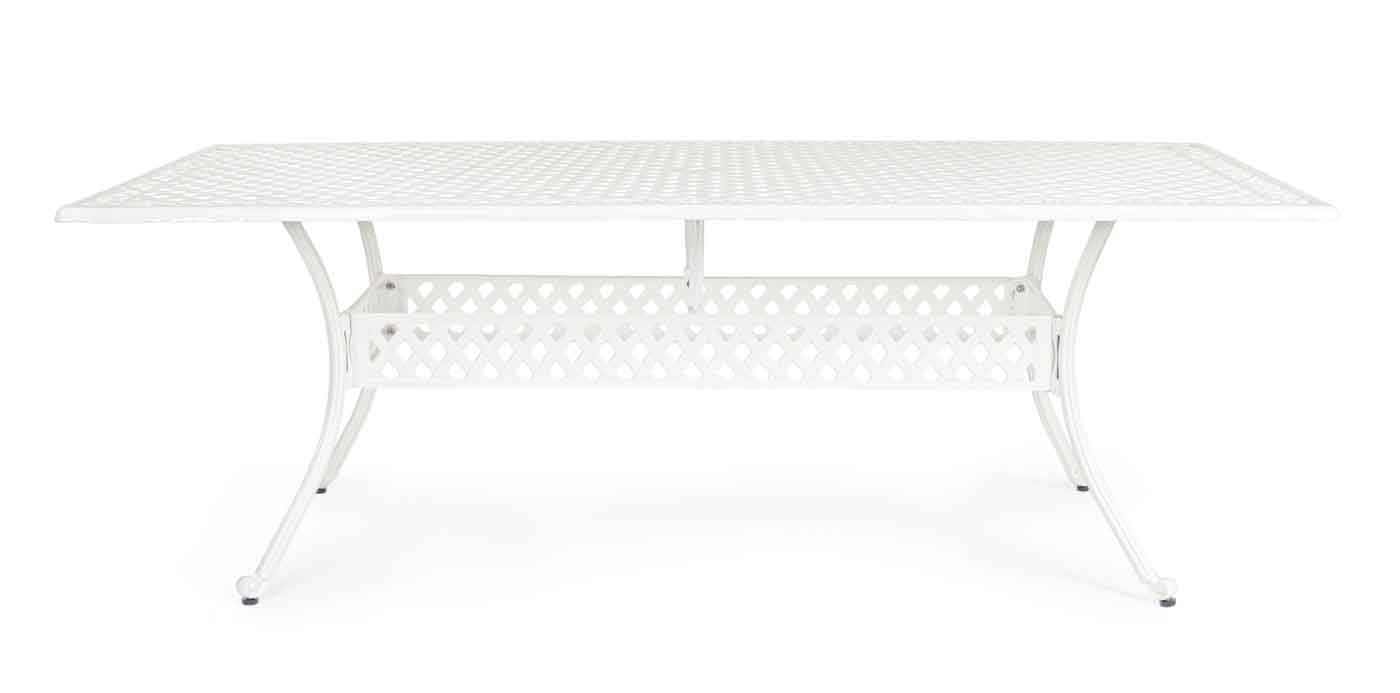 Gartentisch Ivrea aus Aluminium, Rechteckig, 213x107 cm, Weiß