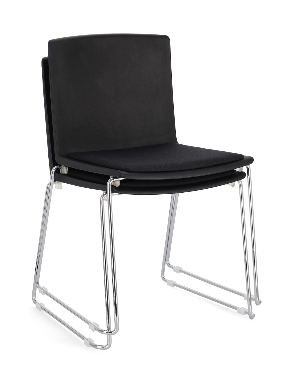 Esszimmerstuhl Giulia 4er-Set aus Metall, Silber/Schwarz