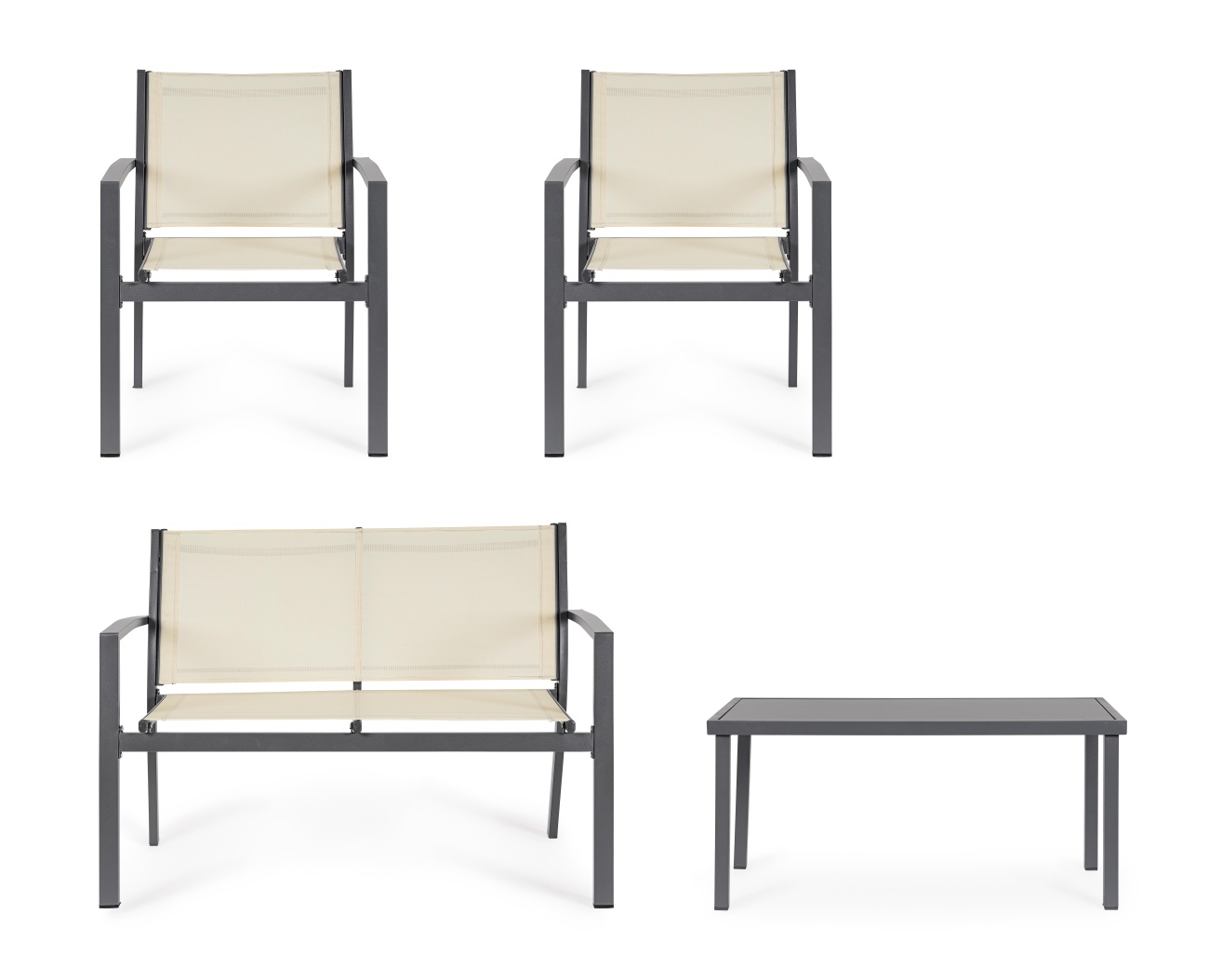 Garten-Set Florida 4er Gruppe, Creme