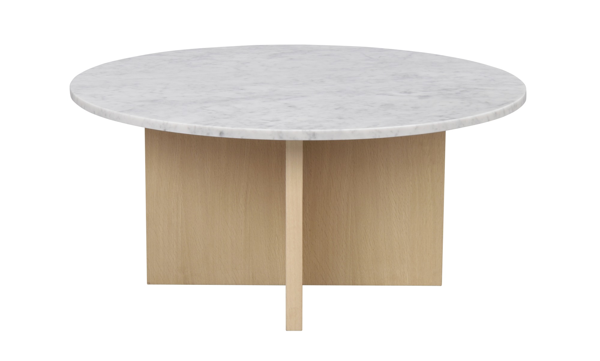 Couchtisch Brooksville, Marmor Rund 90cm, Weiß / Weiß – überzeugt mit zeitlosem Stil.