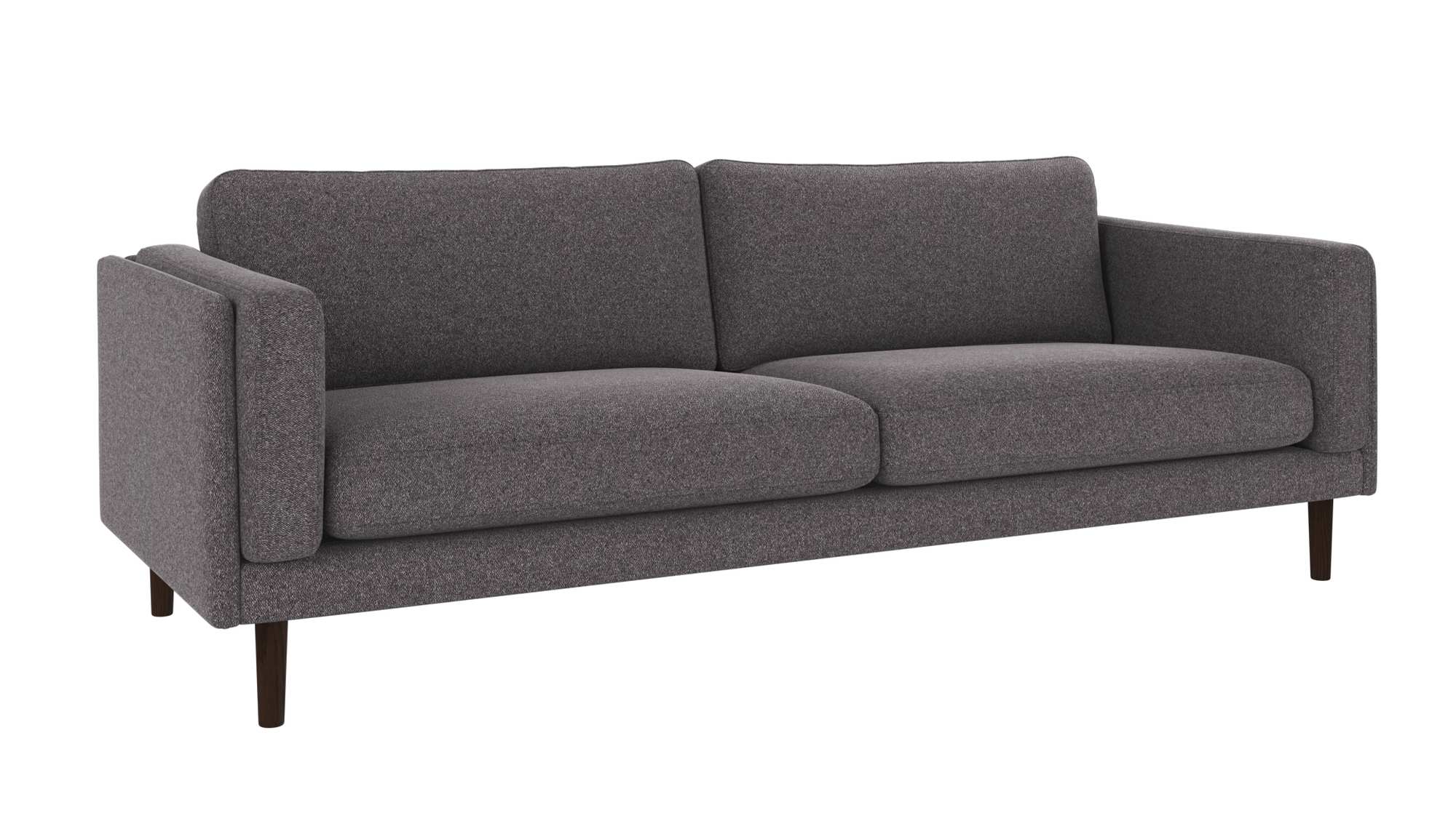 Sofa Braden 3-Sitzer aus Stoff, klassisch, Beine in Braun, Bezug Brenda Dunkelgrau