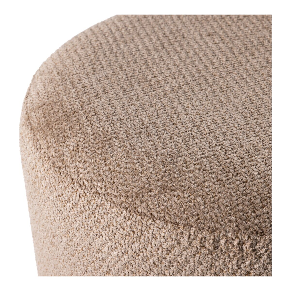 Polsterhocker Islen - Bouclé-Stoff Braun, mit Drehfuß