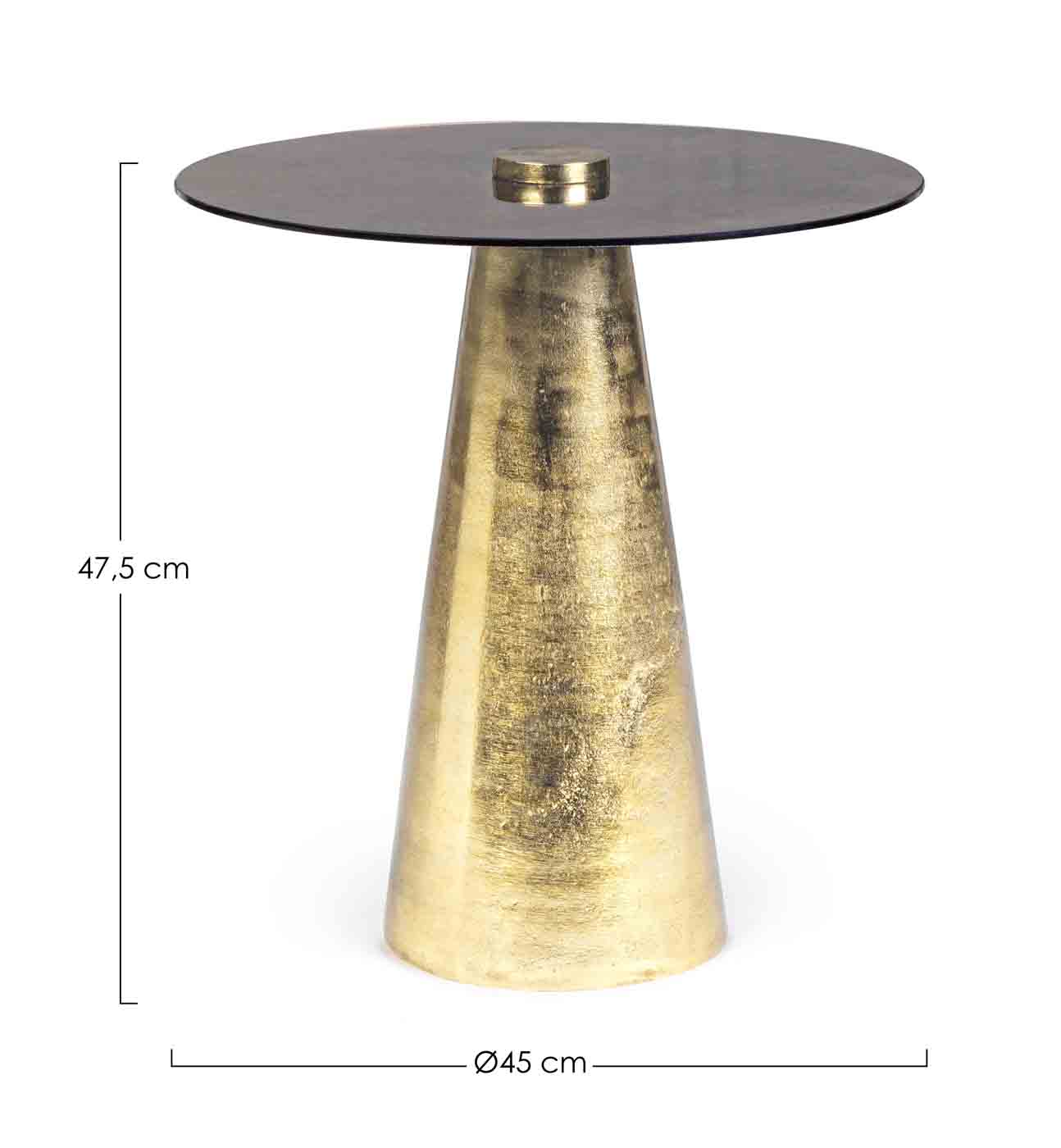 Der Beistelltisch Dinpal überzeugt mit seinem modernen Design. Gefertigt wurde der Tisch aus Metall, welches eine Feinbearbeitung aus Nickel erhalten hat. Die Tischplatte ist aus Glas.